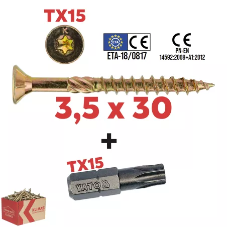 Wkręty konstrukcyjne Klimas KMWHT - Wysoka jakość, niezawodność i bezpieczeństwo