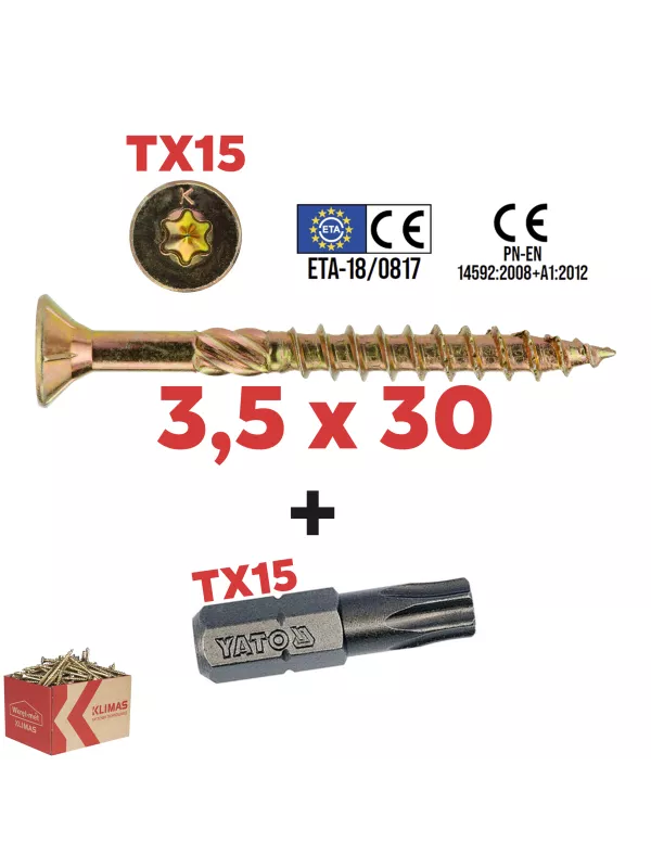 Wkręty konstrukcyjne Klimas KMWHT - Wysoka jakość, niezawodność i bezpieczeństwo