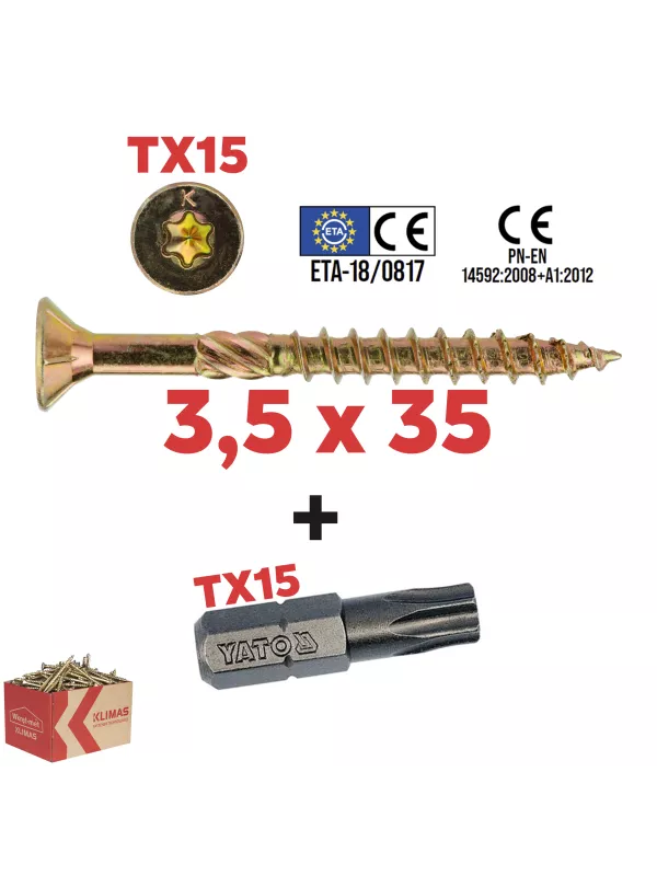 Wkręty konstrukcyjne Klimas KMWHT - Wysoka jakość, niezawodność i bezpieczeństwo