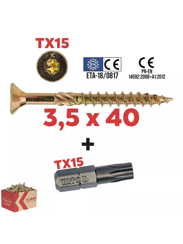 Wkręty konstrukcyjne Klimas KMWHT - Wysoka jakość, niezawodność i bezpieczeństwo