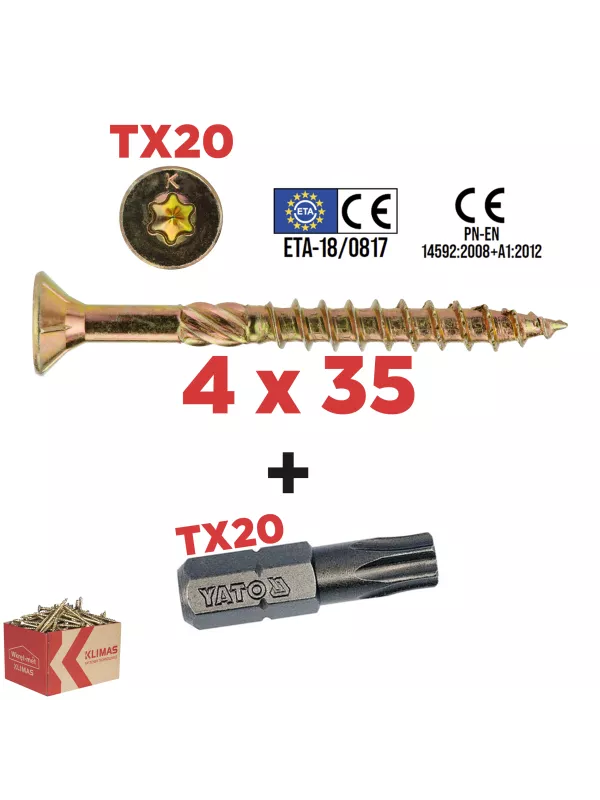 Wkręty konstrukcyjne Klimas KMWHT - Wysoka jakość, niezawodność i bezpieczeństwo